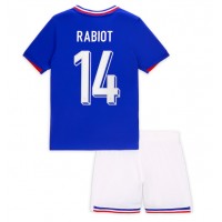 Camiseta Francia Adrien Rabiot #14 Primera Equipación para niños Eurocopa 2024 manga corta (+ pantalones cortos)